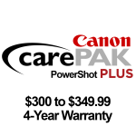 Canon CarePAK PLUS PowerShot -  300 to  349.99 - 4 year warranty 0