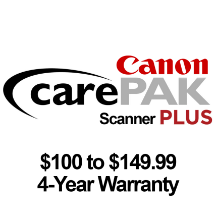 Canon CarePAK PLUS Scanner -  100 to  149.99 - 4 year warranty