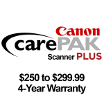 Canon CarePAK PLUS Scanner -  250 to  299.99 - 4 year warranty 0