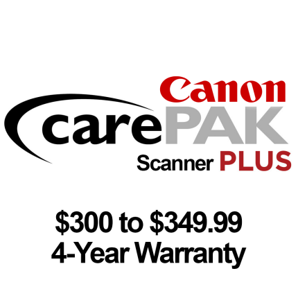 Canon CarePAK PLUS Scanner -  300 to  349.99 - 4 year warranty