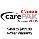 Canon CarePAK PLUS Scanner -  450 to  499.99 - 4 year warranty 0