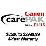 Canon CarePAK PLUS Video -  2500 to  2999.99 - 4 year warranty 0