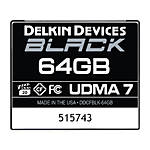 Delkin Devices 64GB CF Black 160MB/s Read 120MB/S Write UDMA 7 0
