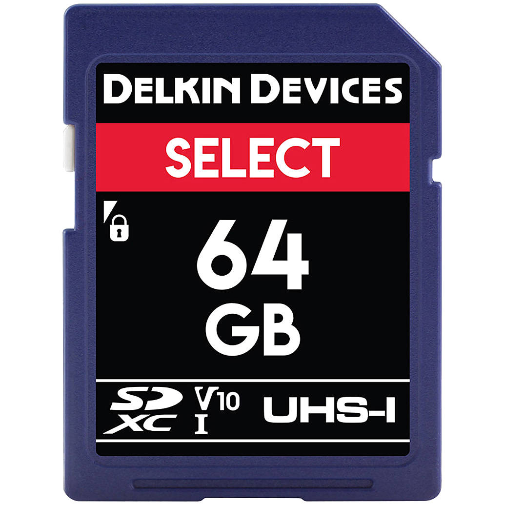 Delkin Devices 64GB SDXC Uhs-I V10 100MB/s Read 50MB/s Write