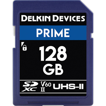 Delkin Devices 128GB Prime SDXC UHS-II V60 280MB/s Read 150MB/s Write