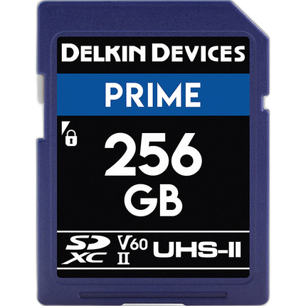 Delkin Devices 256GB Prime SDXC UHS-II V60 280MB/s Read 150MB/s Write