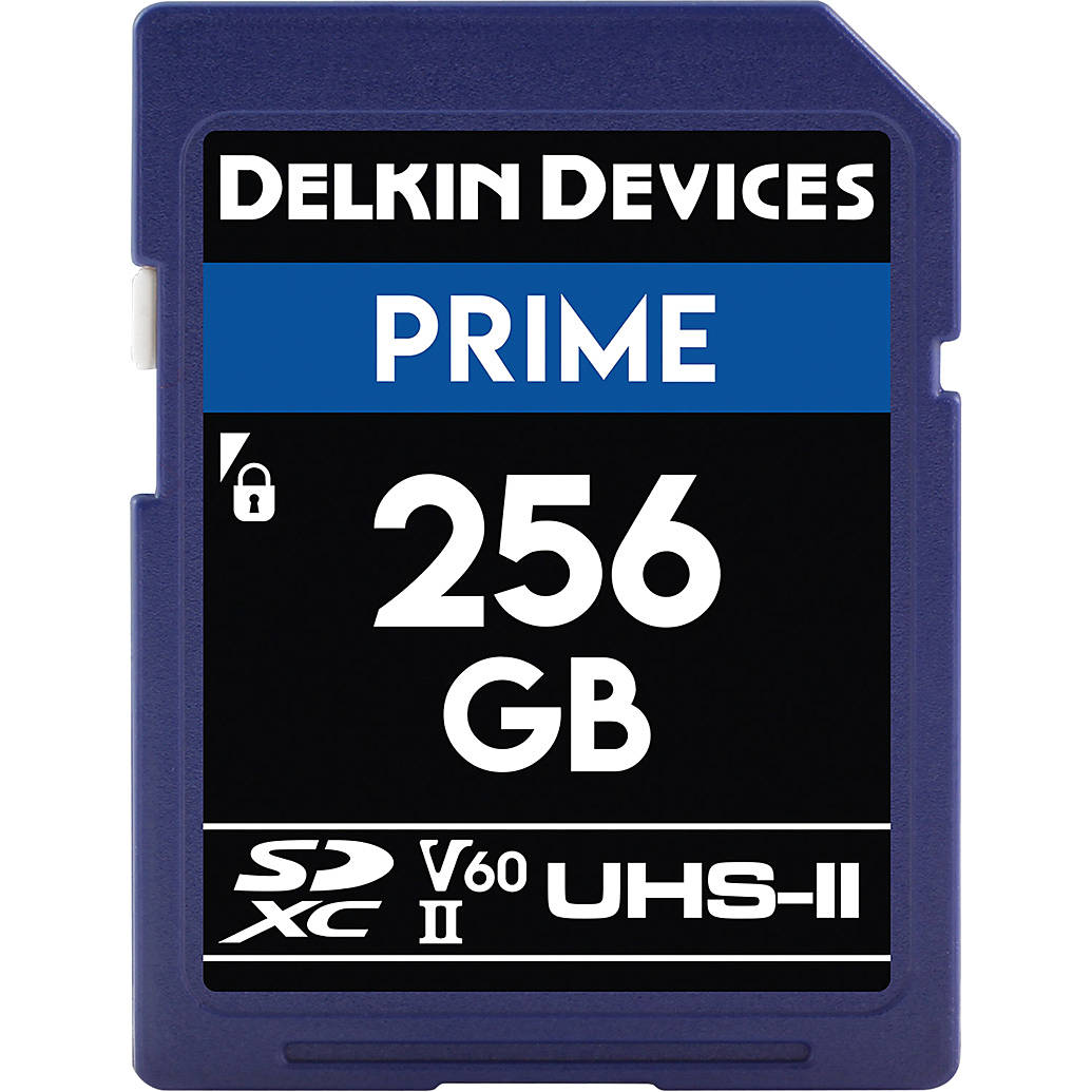 Delkin Devices 256GB Prime SDXC UHS-II V60 280MB/s Read 150MB/s Write