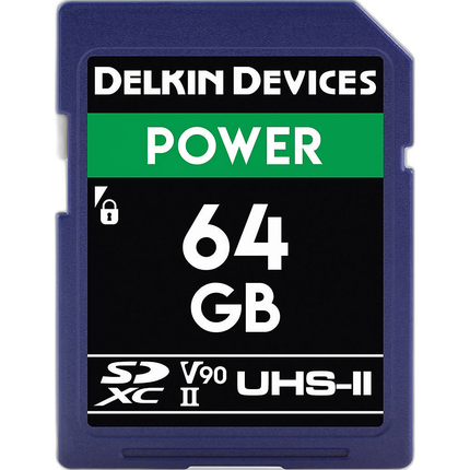 Delkin Devices 64GB Power SDXC UHS-II V90 300MB/s Read 250MB/s Write
