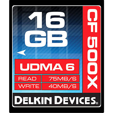 Delkin Devices 16GB CF 500X UDMA 6 75Mb/S