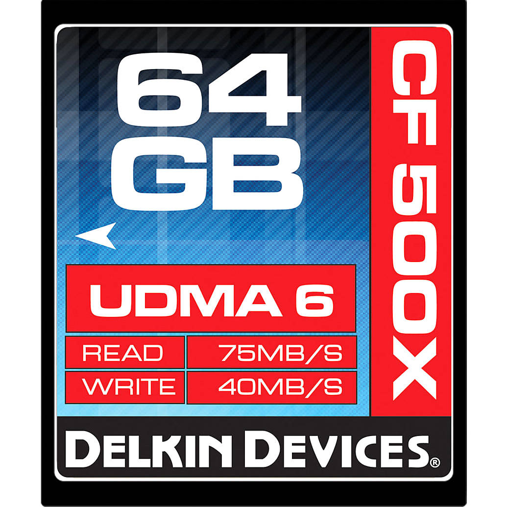 Delkin Devices 64GB CF 500X UDMA 6 75Mb/S