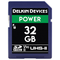 Delkin Devices 32GB SDHC Black UHS-II V90 U3 300MB/s Read 250MB/s Write 0
