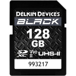 Delkin Devices 128GB SDXC Black UHS-II V90 U3 300MB/s Read 250MB/s Write 0