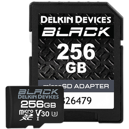 Delkin Devices 256GB MicroSDXC Black UHS-I V30 U3 90MB/s Read 90MB/s Write