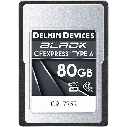 Delkin Devices BLACK CFexpress Type A 80GB VPG400 880/s Read 790MB/s Write