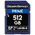 Delkin Devices 512GB Prime SDXC UHS-II V60 280MB/s Read 150MB/s Write 0