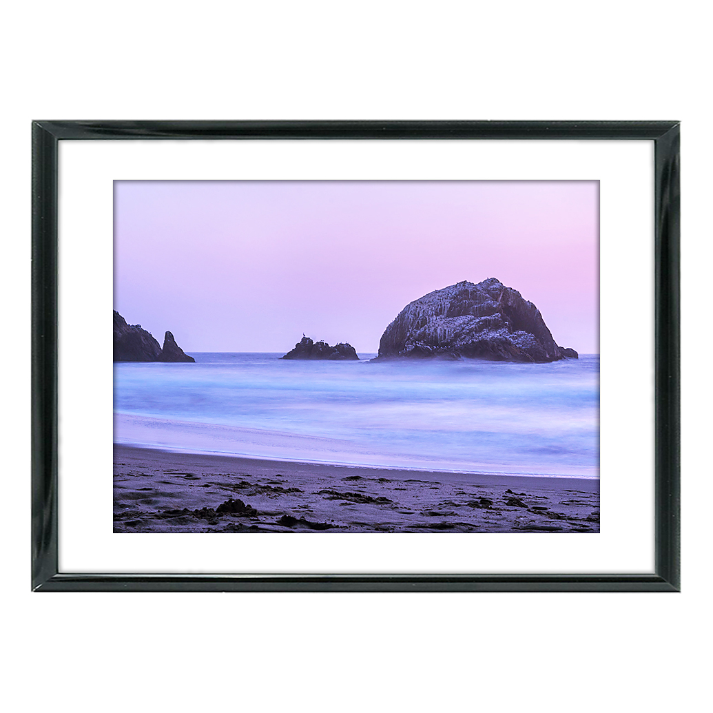 10x8 Custom Black Metal Frame, White Mat with Glass