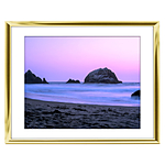 10x8 Custom Gold Metal Frame, White Mat with Glass 0