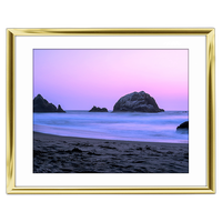 10x8 Custom Gold Metal Frame, White Mat with Glass 0