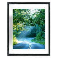11x14 Custom Black Metal Frame, White Mat with Glass 0