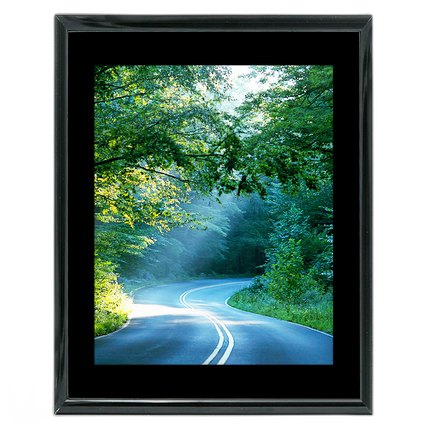11x14 Custom Black Metal Frame, Black Mat with Glass