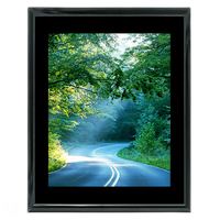 11x14 Custom Black Metal Frame, Black Mat with Glass 0