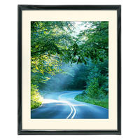 11x14 Custom Black Metal Frame, Off-White Mat with Glass 0