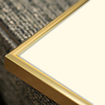 11x14 Custom Gold Metal Frame, Off-White Mat with Glass 1