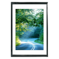 12x18 Custom Black Metal Frame, White Mat with Glass 0