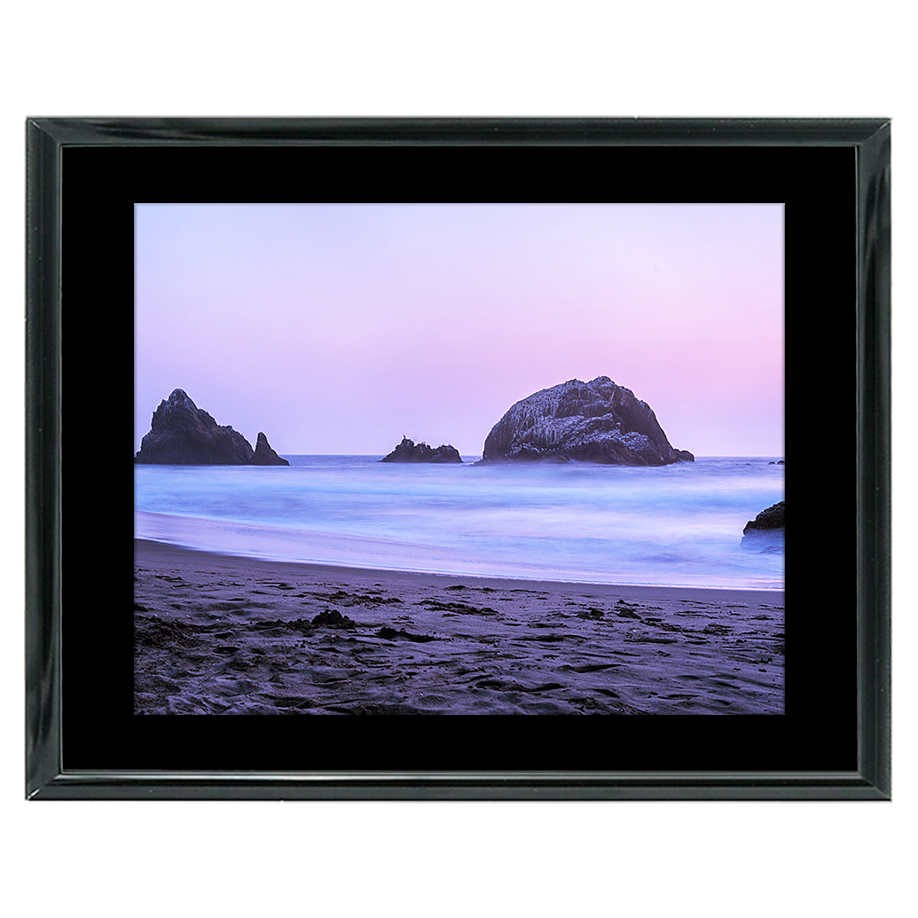 14x11 Custom Black Metal Frame, Black Mat with Glass