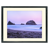 14x11 Custom Black Metal Frame, Off-White Mat with Glass 0