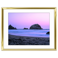 14x11 Custom Gold Metal Frame, White Mat with Glass 0