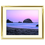 14x11 Custom Gold Metal Frame, Off-White Mat with Glass 0