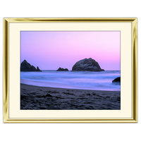 14x11 Custom Gold Metal Frame, Off-White Mat with Glass 0