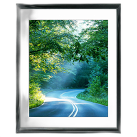 16x20 Custom Black Metal Frame, White Mat with Glass 0