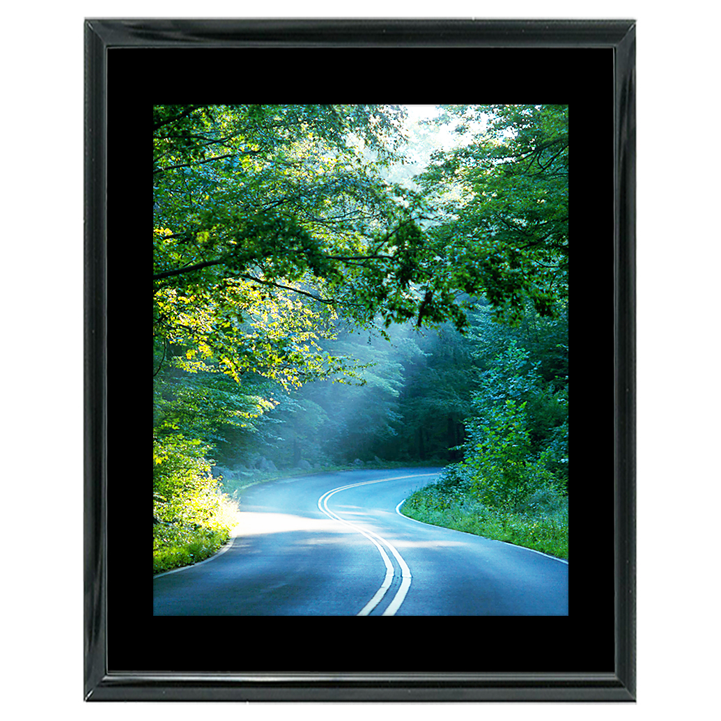 16x20 Custom Black Metal Frame, Black Mat with Glass