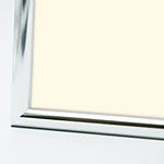 16x20 Custom Silver Metal Frame, Off-White Mat with Glass 1