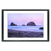 18x12 Custom Black Metal Frame, White Mat with Glass 0