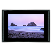 18x12 Custom Black Metal Frame, Black Mat with Glass 0