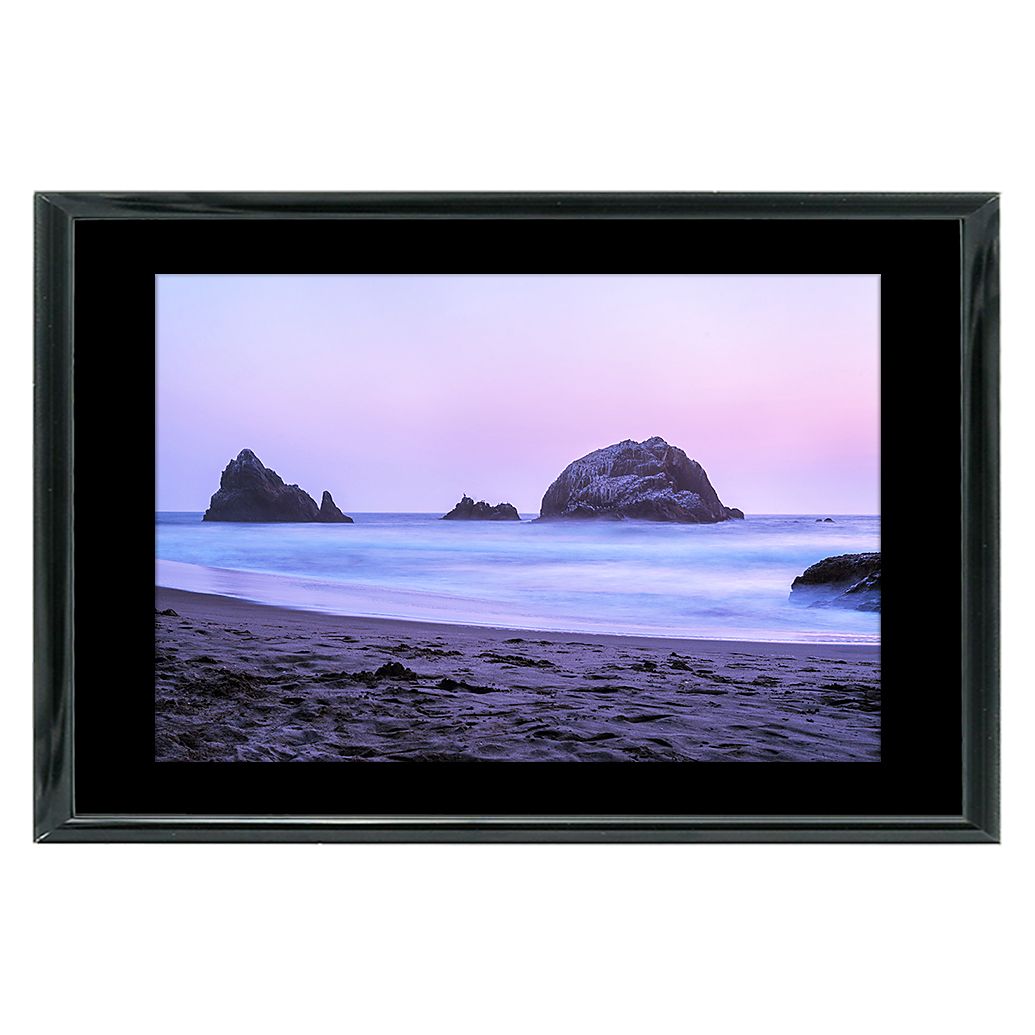 18x12 Custom Black Metal Frame, Black Mat with Glass