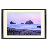 18x12 Custom Black Metal Frame, Off-White Mat with Glass 0