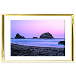 18x12 Custom Gold Metal Frame, White Mat with Glass 0