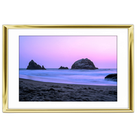 18x12 Custom Gold Metal Frame, White Mat with Glass 0