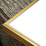 18x12 Custom Gold Metal Frame, White Mat with Glass 1