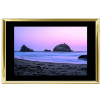 18x12 Custom Gold Metal Frame, Black Mat with Glass 0