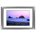 18x12 Custom Silver Metal Frame, White Mat with Glass 0