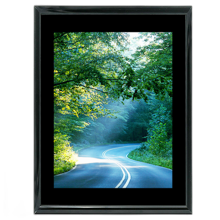18x24 Custom Black Metal Frame, Black Mat with Glass