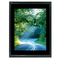 18x24 Custom Black Metal Frame, Black Mat with Glass 0