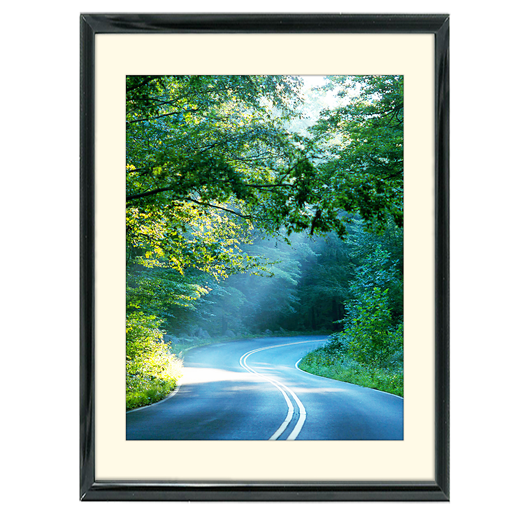 18x24 Custom Black Metal Frame, Off-White Mat with Glass