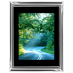18x24 Custom Silver Metal Frame, Black Mat with Glass 0