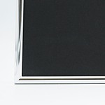18x24 Custom Silver Metal Frame, Black Mat with Glass 1